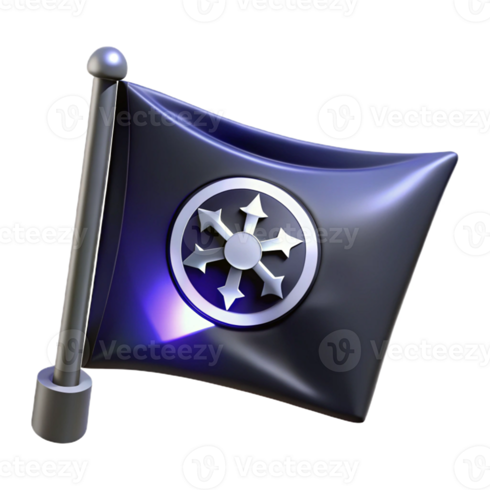 impressive modern 3D Render Flag with Abstract Symbol exclusive png