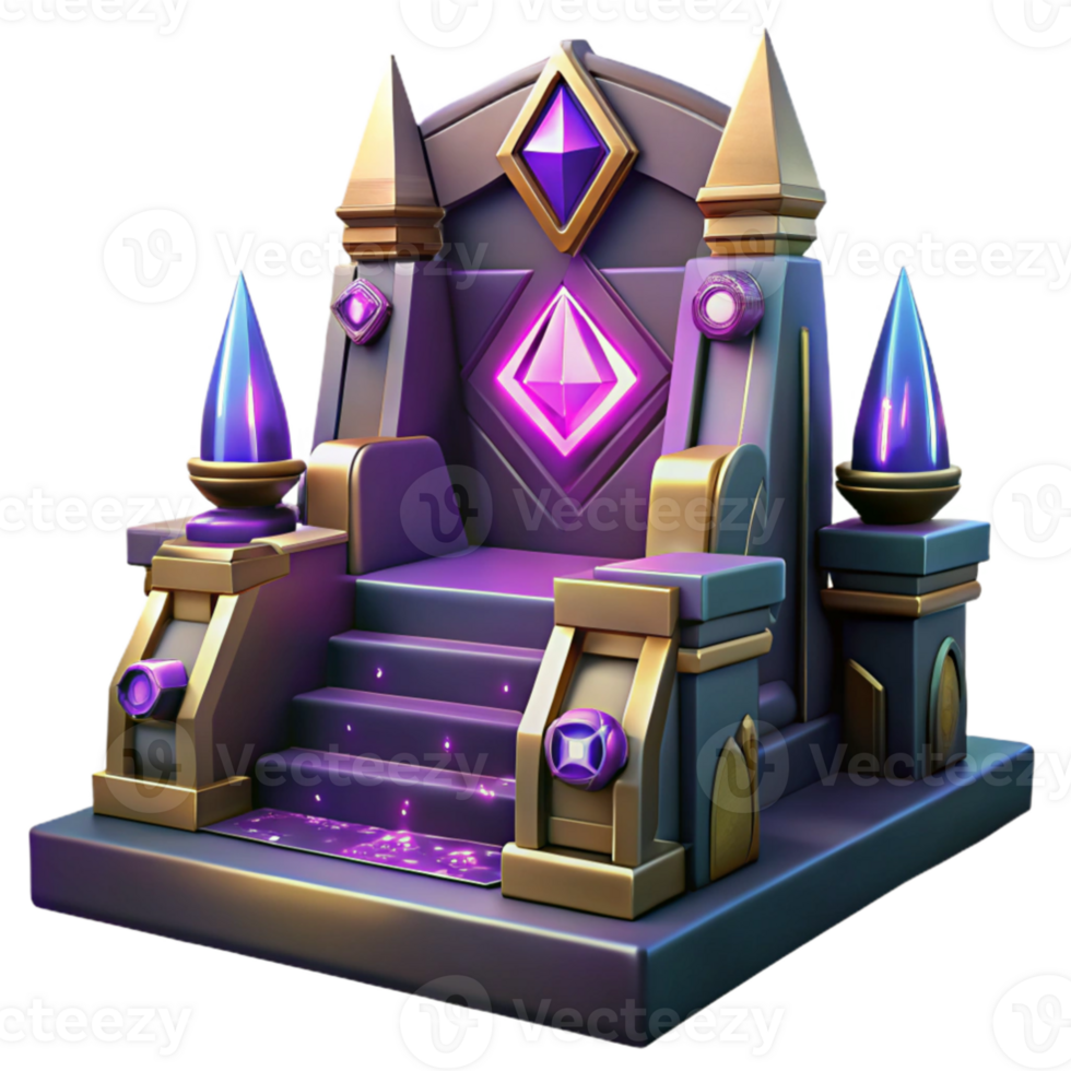 extraordinary modern Fantasy Throne 3D Render detailed png