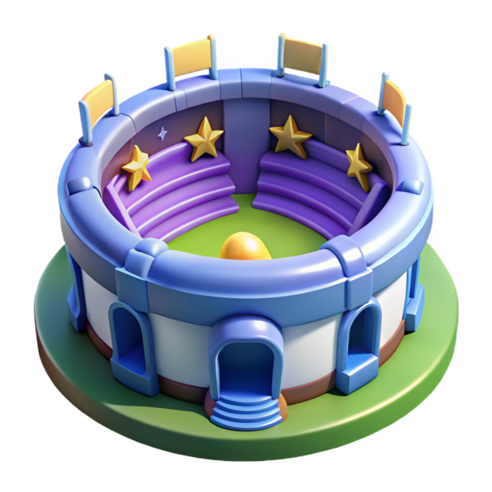 serene creative 3D Render of a Circular Arena with Seating professional png