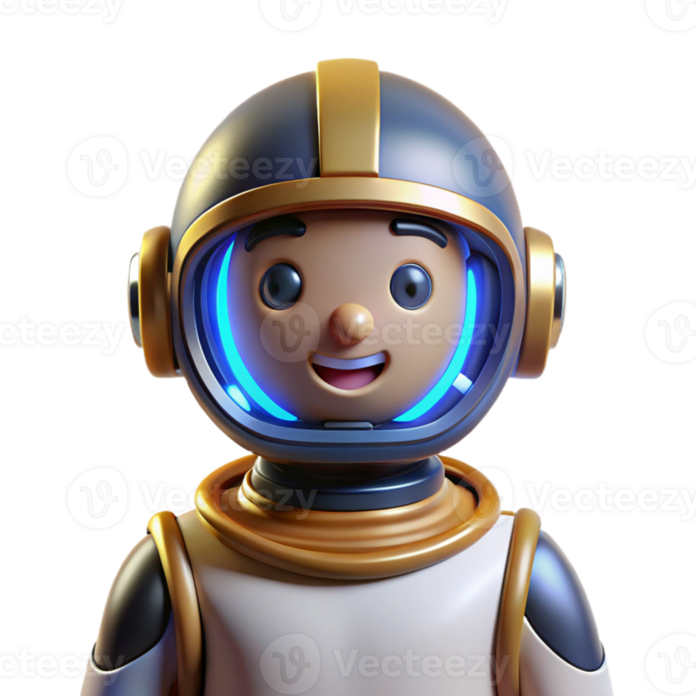 wonderful artistic Smiling Astronaut 3D Render detailed png