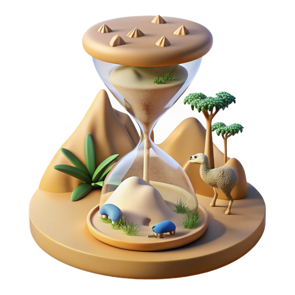 elegant abstract Desert Hourglass Time, Nature, and Extinction premium png