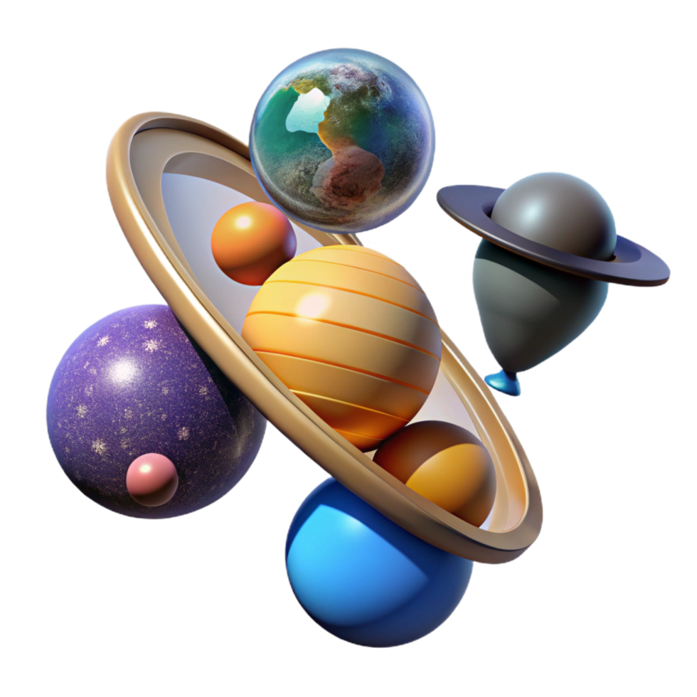 wonderful modern Celestial Sphere Planets, Orbits, and Cosmic Bodies 4K png