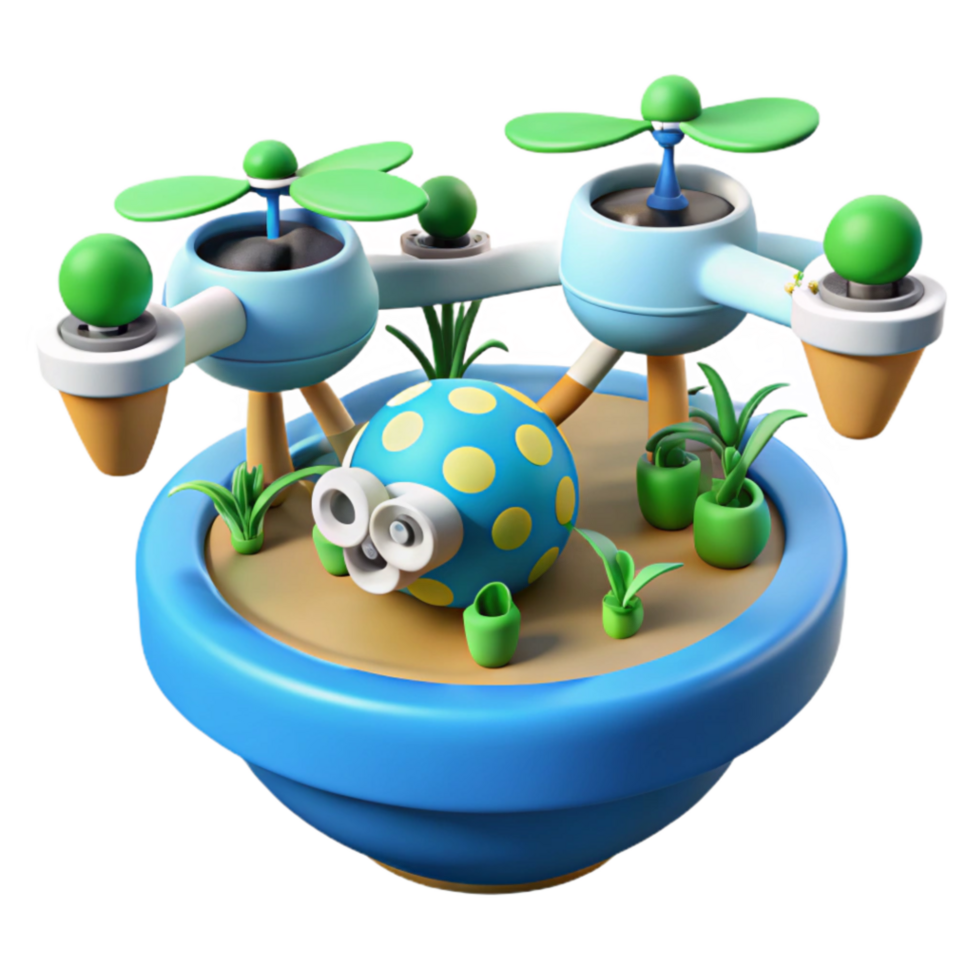 wonderful rustic Drone-Powered Planter Automated Gardening System exclusive png