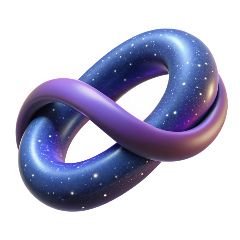 beautiful classic Cosmic Knot Infinity Loop in Space high resolution png