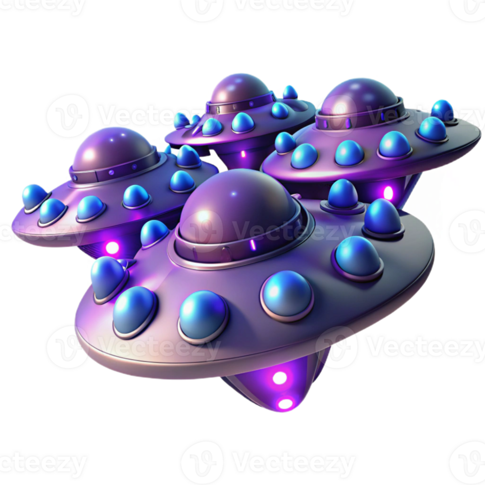 magnificent abstract 3D Render of UFO Fleet exclusive png