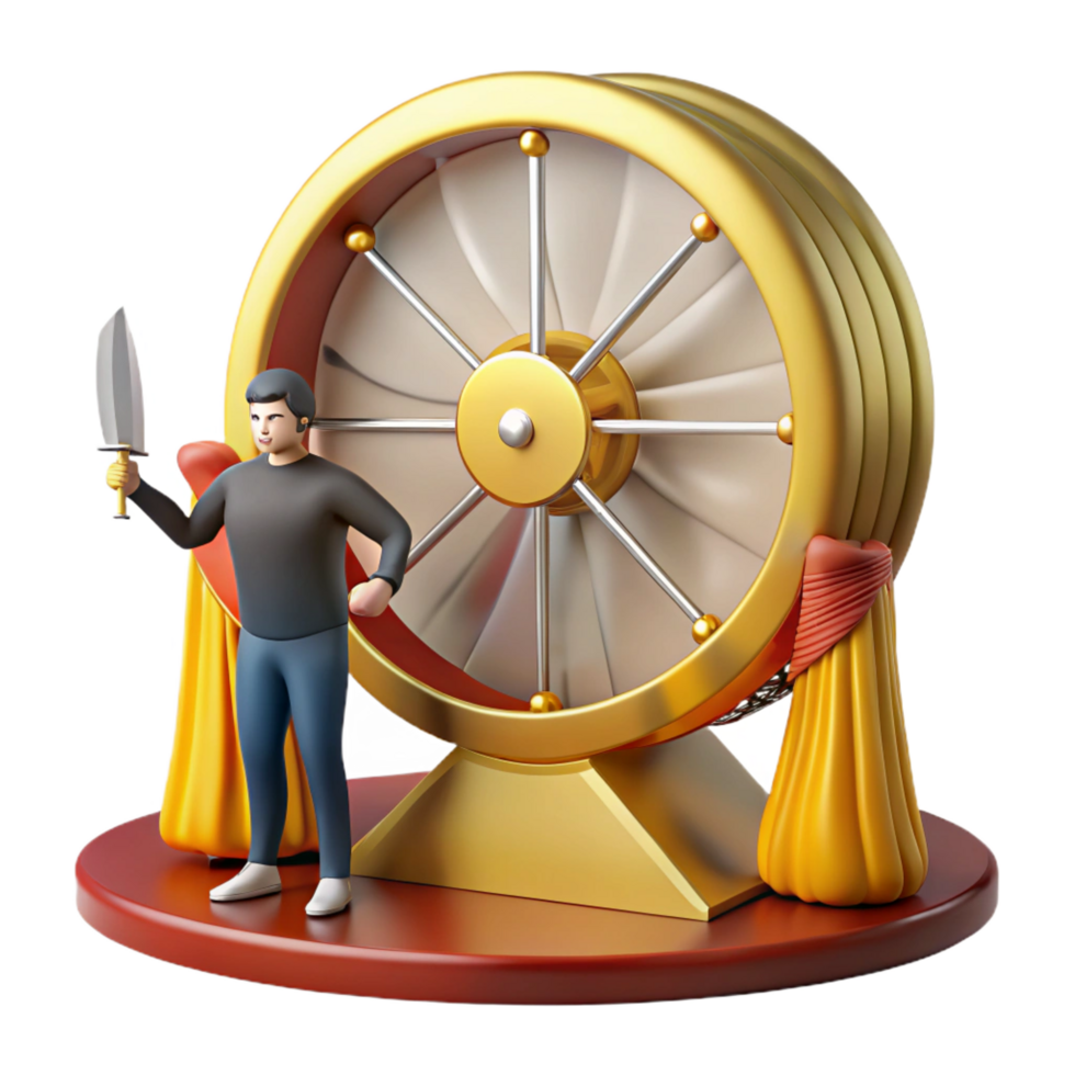 serene traditional Conquering the Wheel of Fortune A 3D Render high resolution png