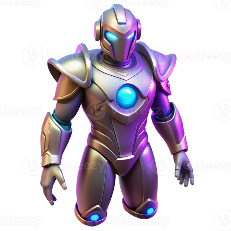 elegant abstract Metallic Robot 3D Render 4K png