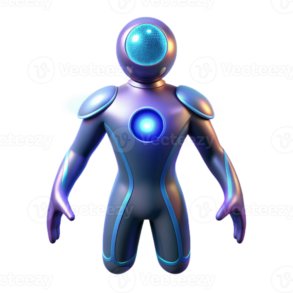 extraordinary creative 3D Render Futuristic Robot Illustration high resolution png