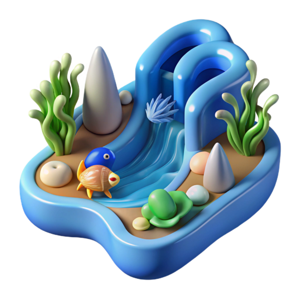 impressive classic Undersea Scene 3D Render of Aquatic Life detailed png