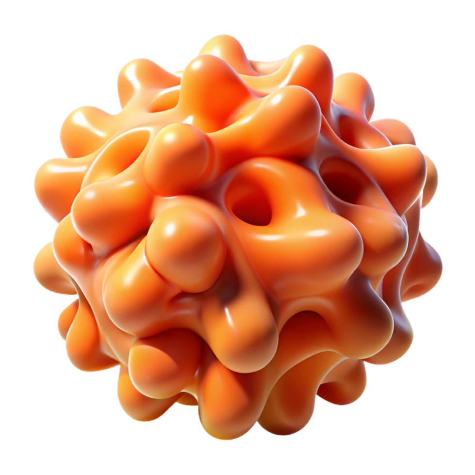 dramatic rustic Abstract Orange 3D Render Organic Cell Structure exclusive png