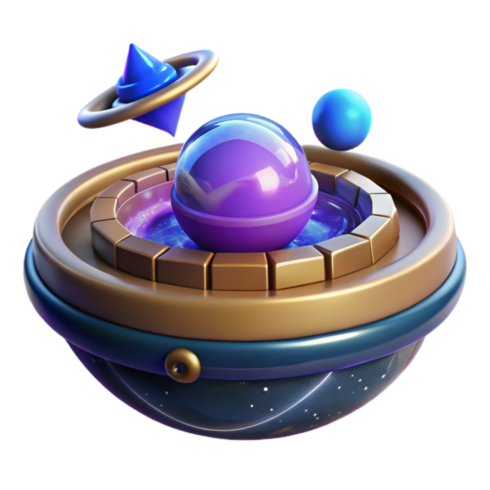 magnificent modern Cosmic Sphere 3D Render of Celestial Orb professional png