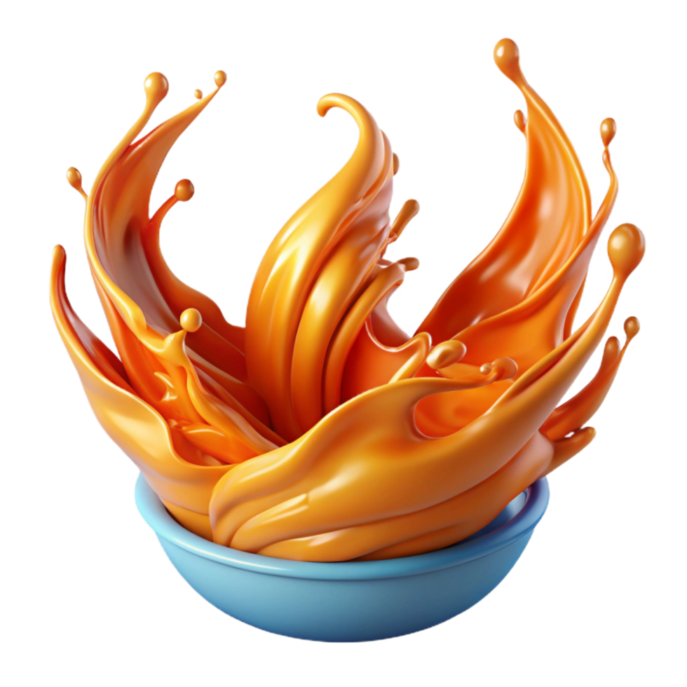 vibrant classic Orange Liquid Splash in Bowl high quality png