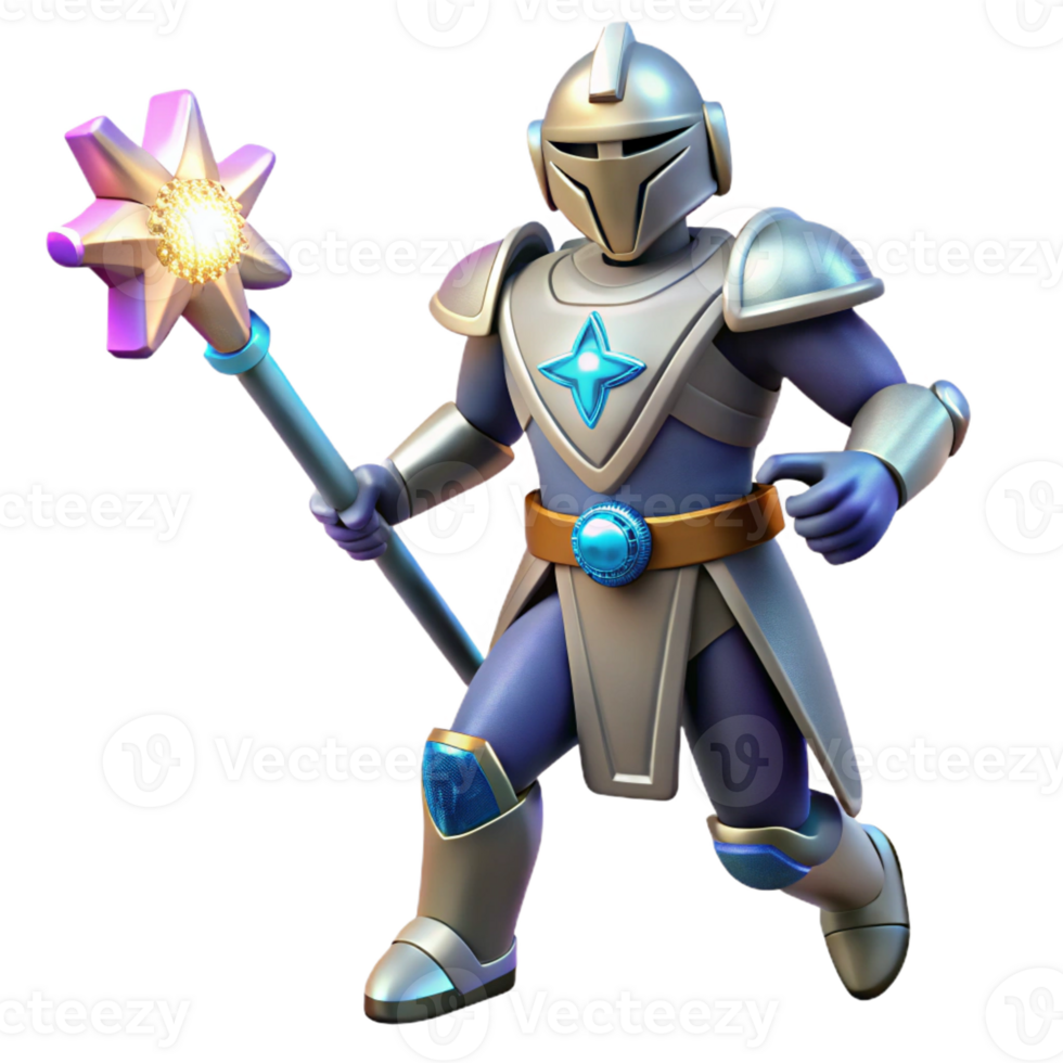 vibrant rustic 3D Render Fantasy Knight Illustration high quality png