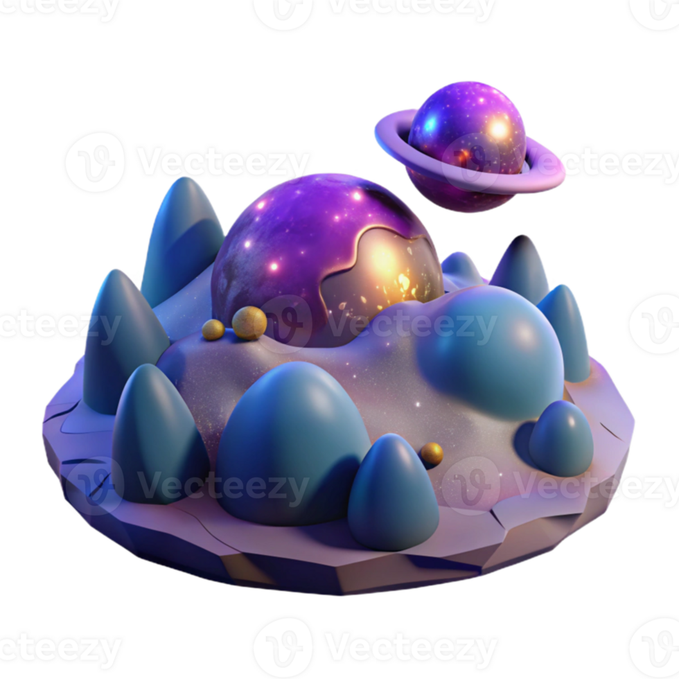 impressive creative 3D Render Cosmic Landscape original png