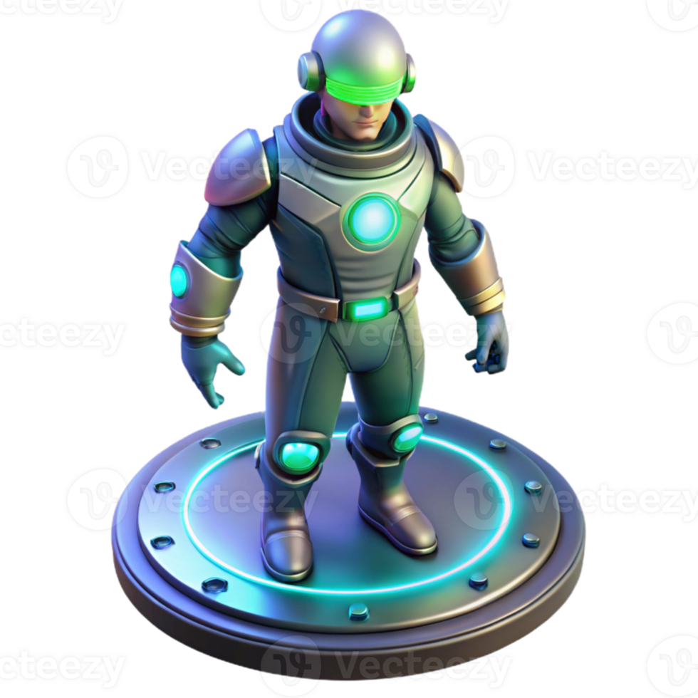 wonderful creative Futuristic Retro Astronaut 3D Render genuine png