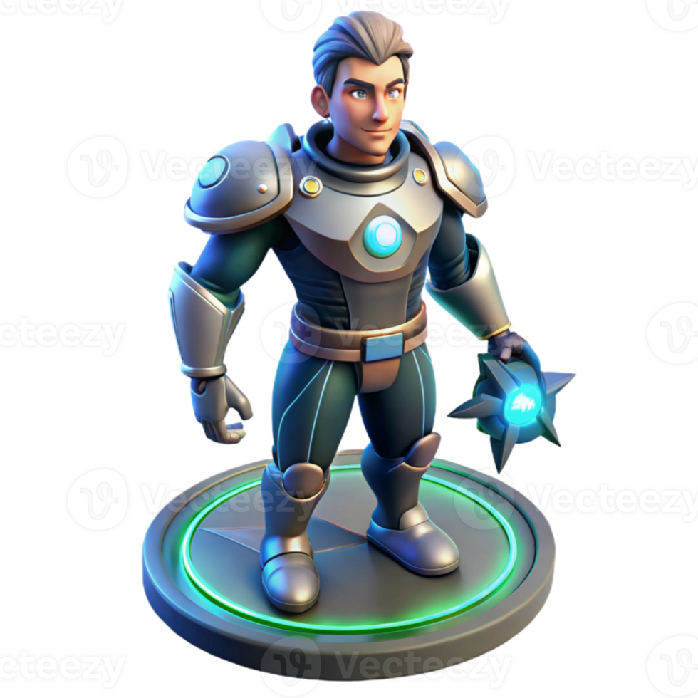 magnificent artistic 3D Cartoon Superhero Render authentic png