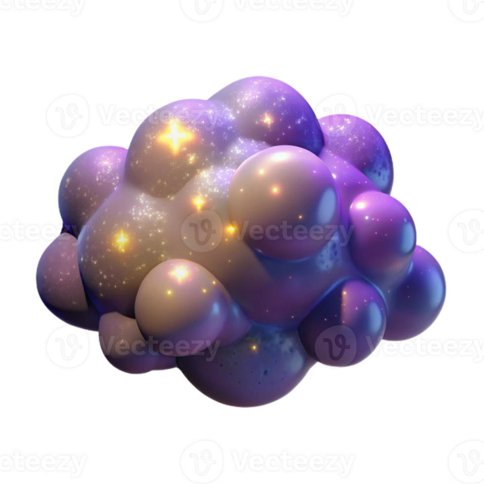 impressive artistic Abstract 3D Render of Glowing Bubbles premium png