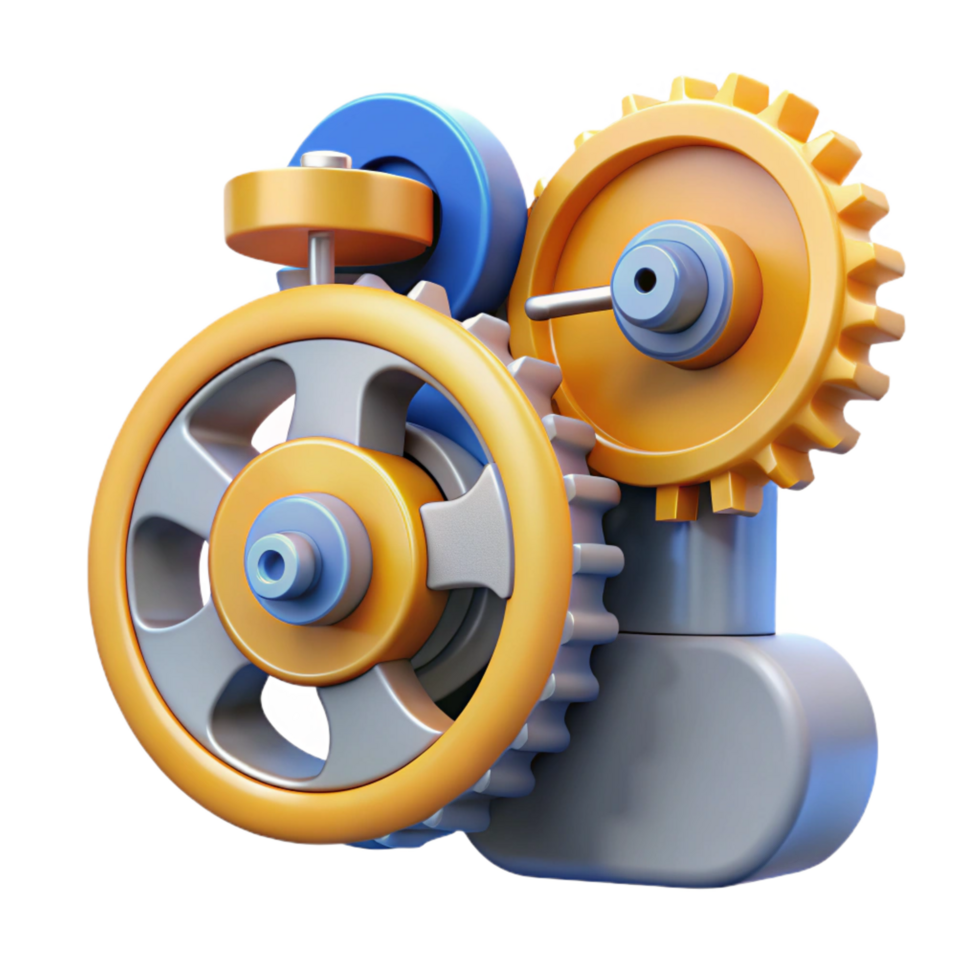 vibrant rustic Interlocking Gears Mechanism, Engineering, Design, System, Machine, Technology, Cogs, Wheels, Movement, Rotation detailed png