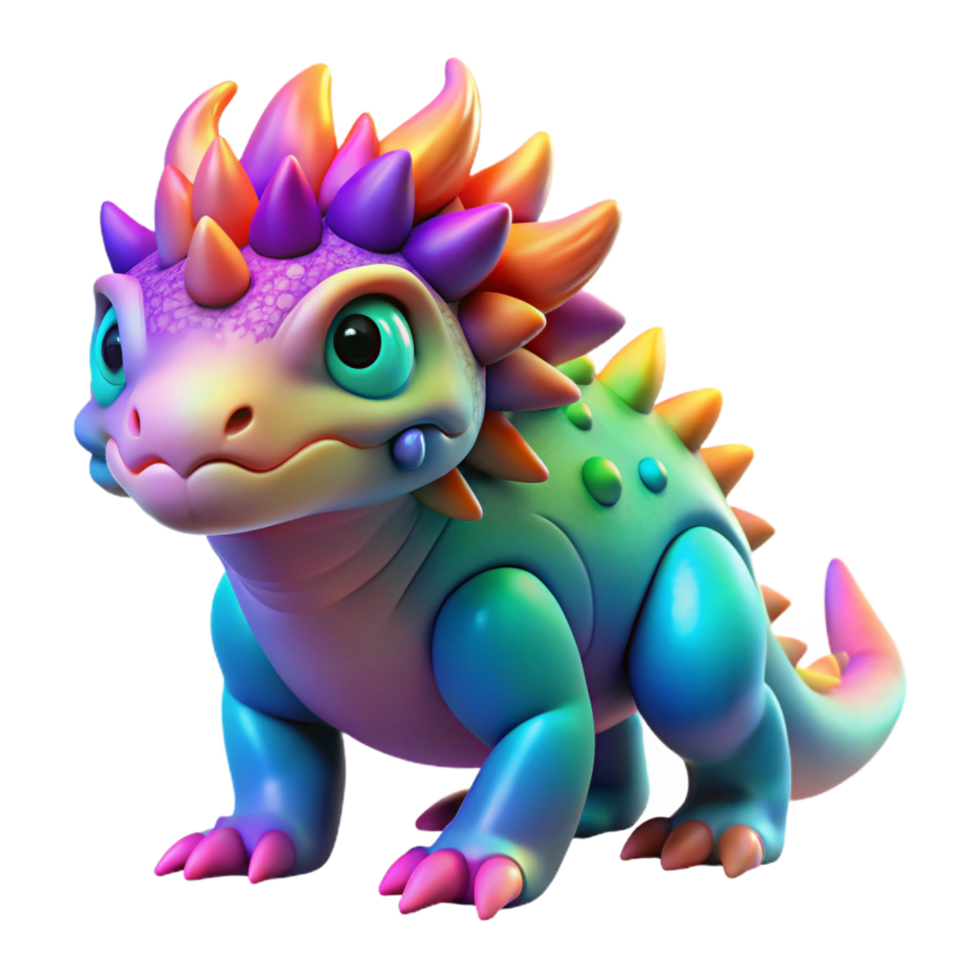 impressive abstract Rainbow Baby Dragon Cute Fantasy Creature genuine png