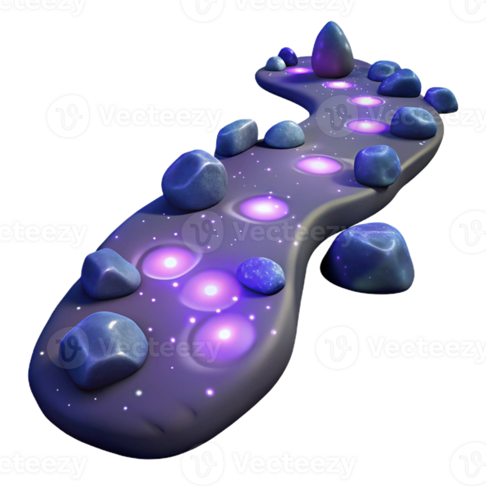 extraordinary creative Glowing Stone Path 3D Render original png