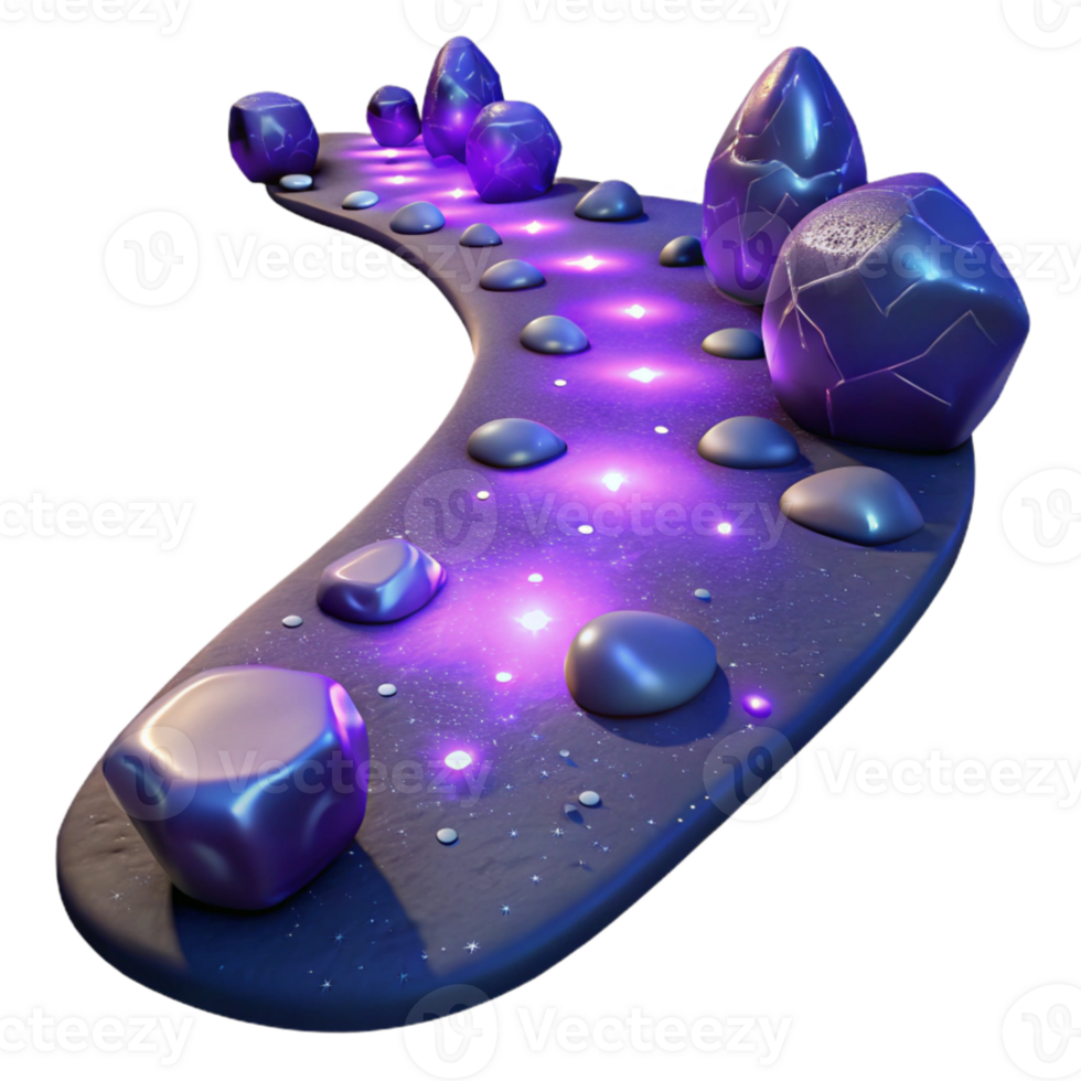serene rustic Glowing Crystal Path 3D Render genuine png
