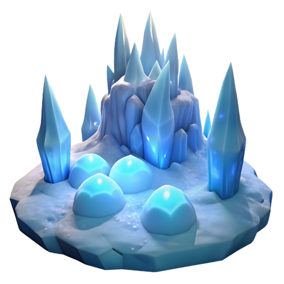 stunning rustic Enchanted Ice Crystal Mountain Scene professional png
