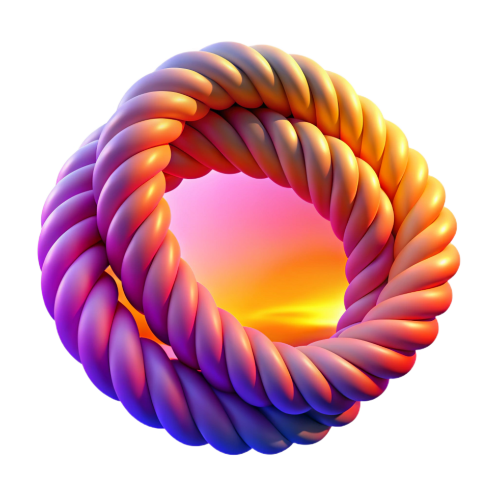 dramatic minimalist Sunset Halo Intertwined Rope Abstract exclusive png