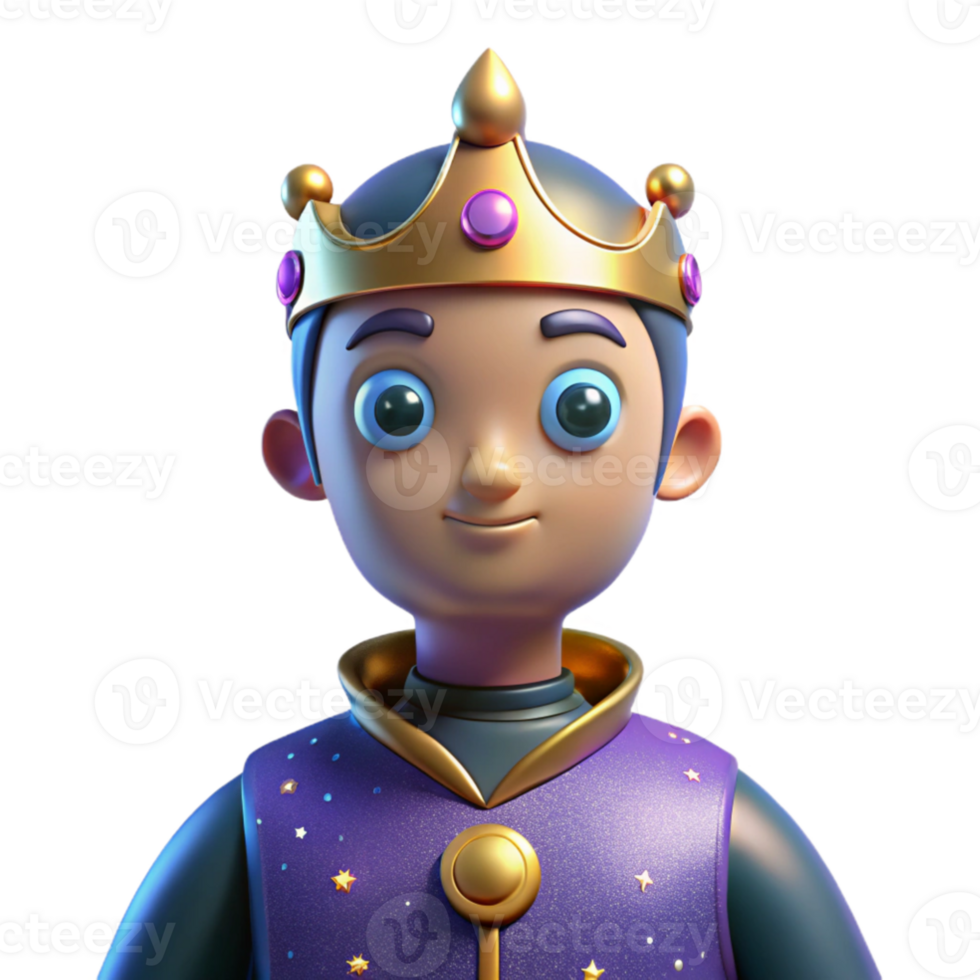 dramatic modern 3D Cartoon King Illustration original png