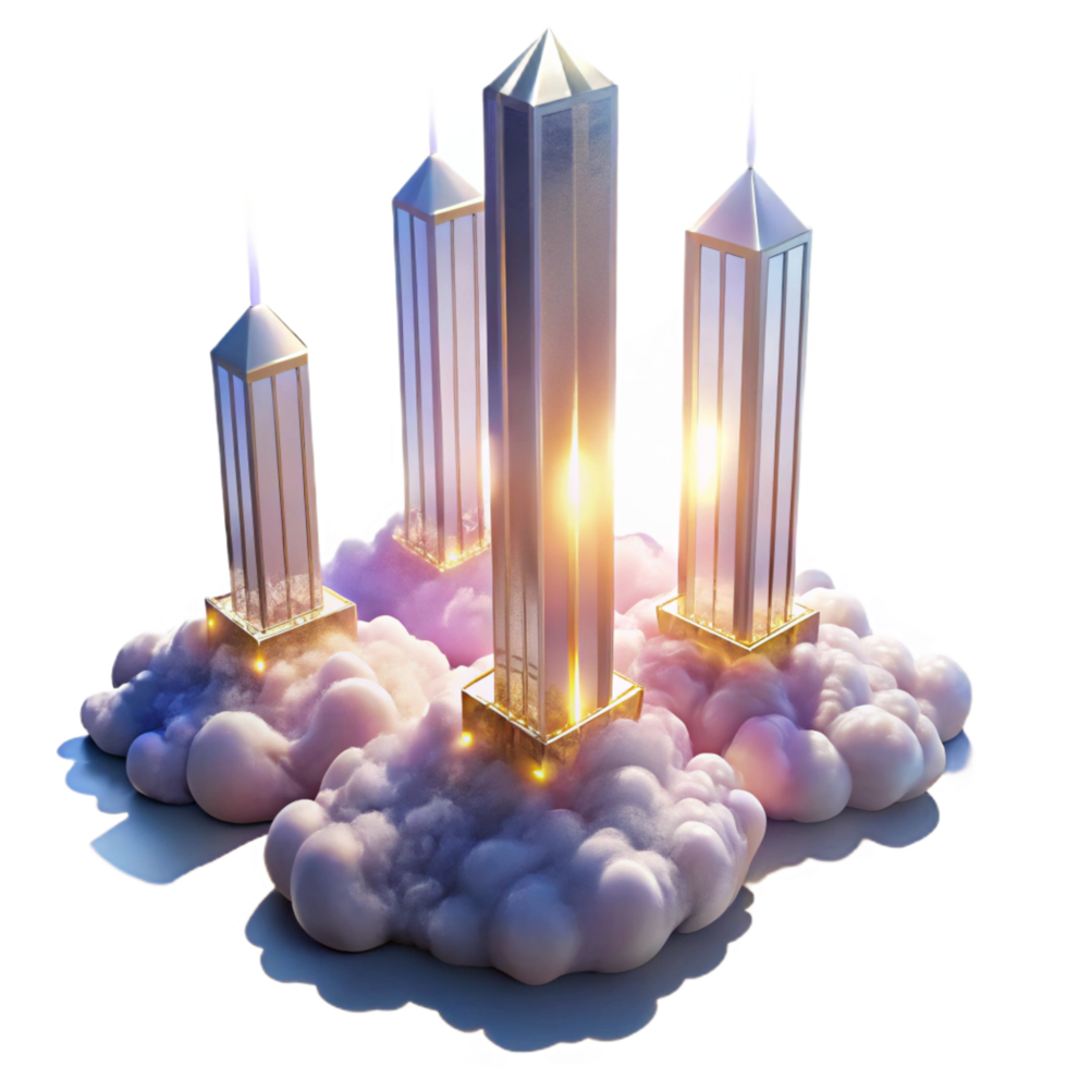stunning artistic Cloud-Based Skyscrapers Digital Architecture in the Cloud authentic png