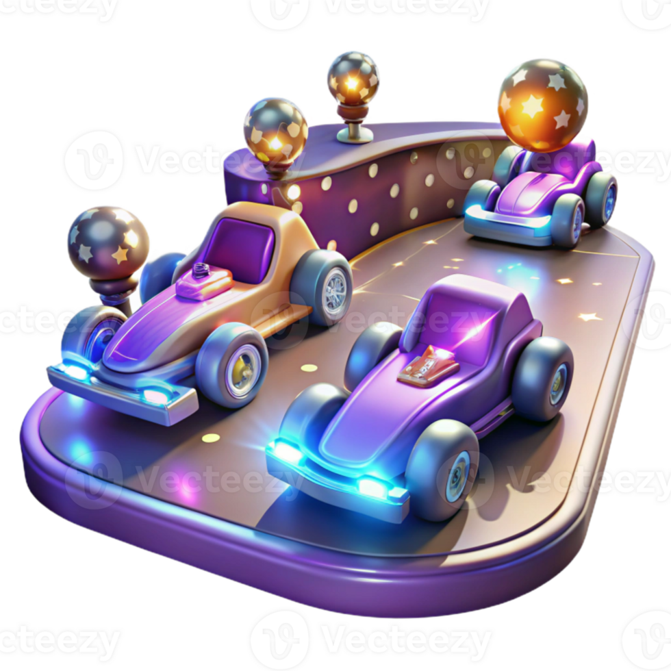 dramatic creative 3D Cartoon Race Track Illustration professional png