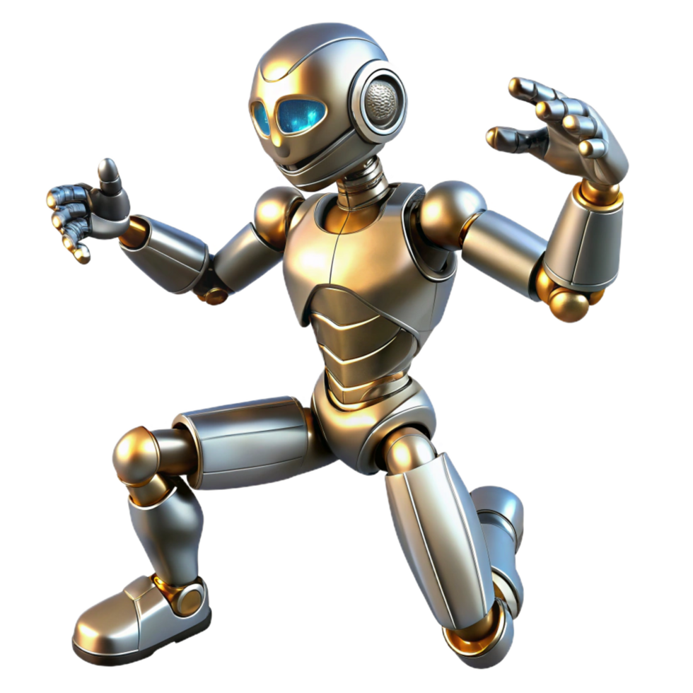 magnificent classic Agile Robot 3D Model of a Posable Metallic Bot genuine png