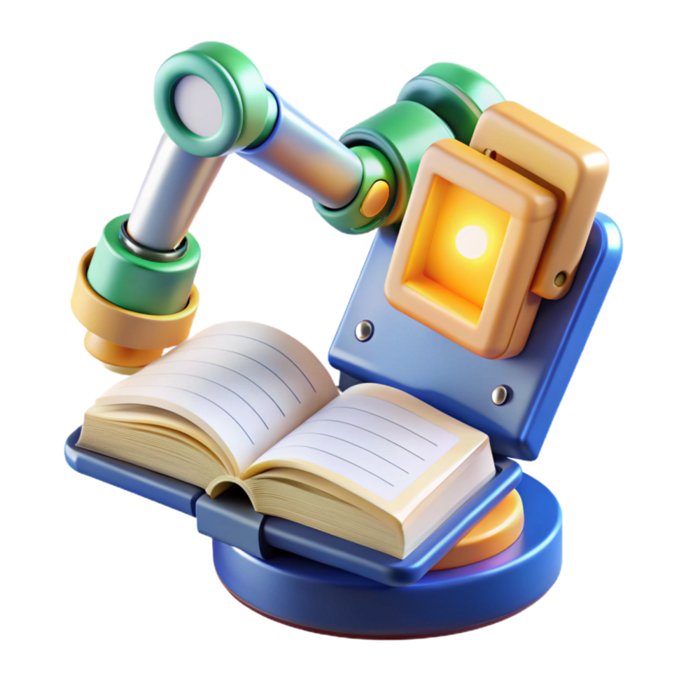 vibrant abstract Automated Book Reader Robotic Assistance for Literacy exclusive png