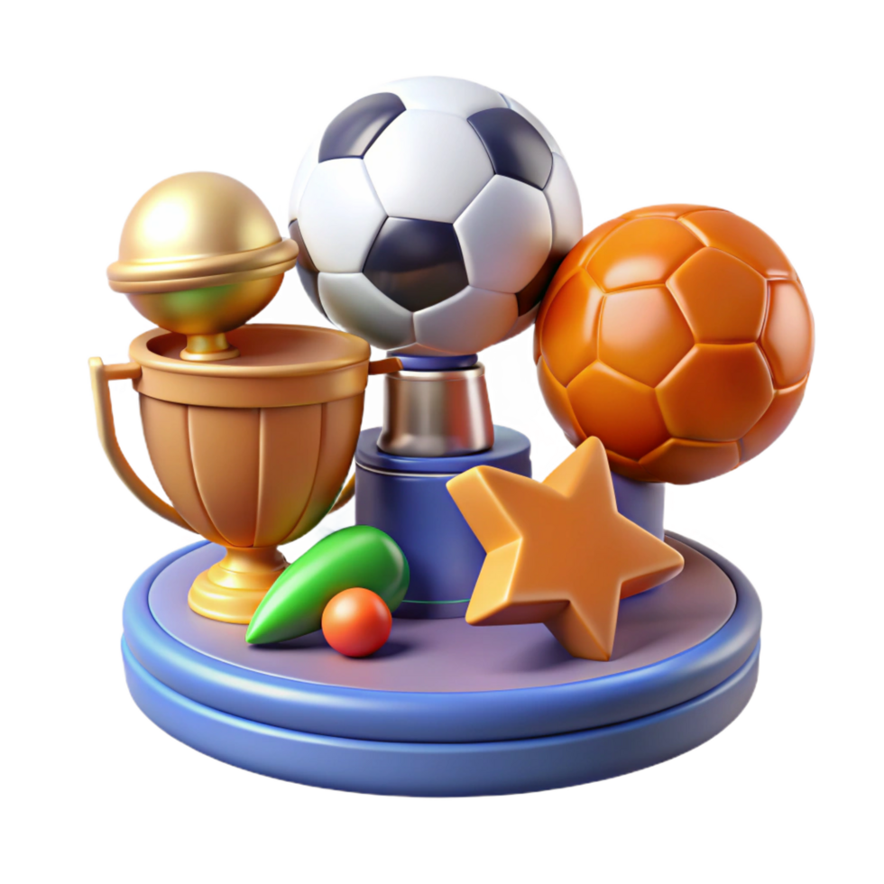 elegant rustic Sports Awards Trophy, Soccer, Basketball, Star authentic png