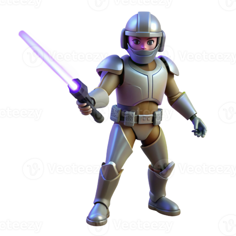 magnificent classic 3D Render of a Young Space Warrior original png