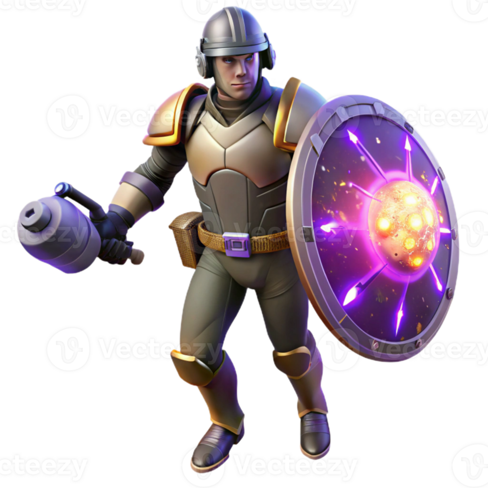 dramatic creative 3D Render Futuristic Soldier 4K png