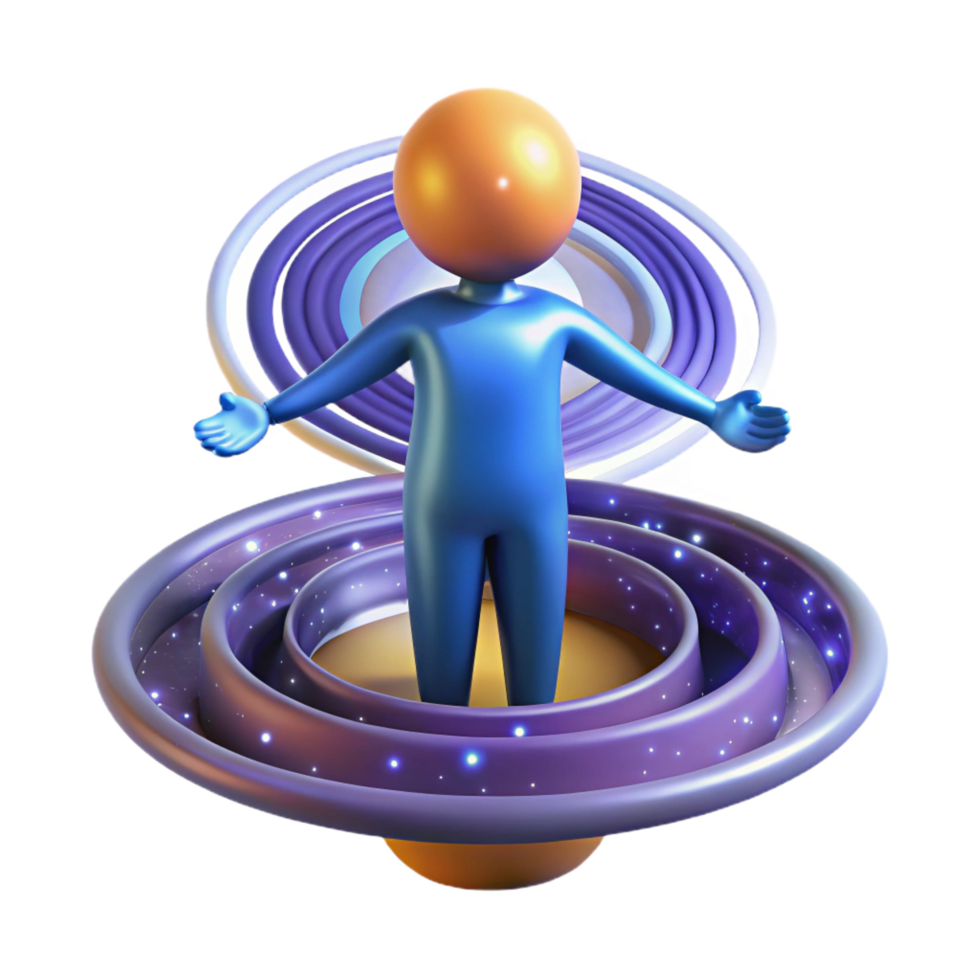 Cosmic Being Embracing the Universes Spiral png