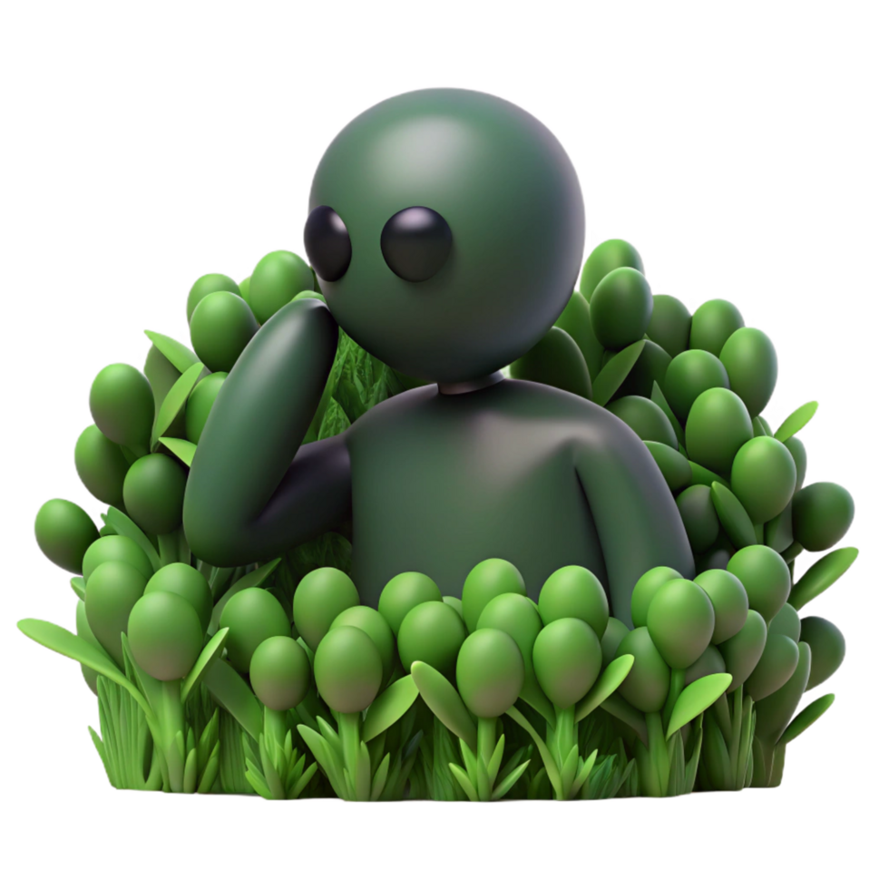 wonderful artistic Hidden Figure in Lush Greenery 4K png
