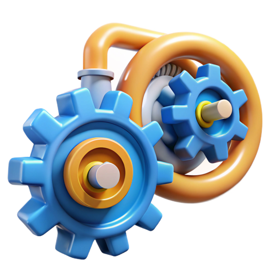 wonderful rustic Interlocking Gears System Mechanics Efficiency high quality png