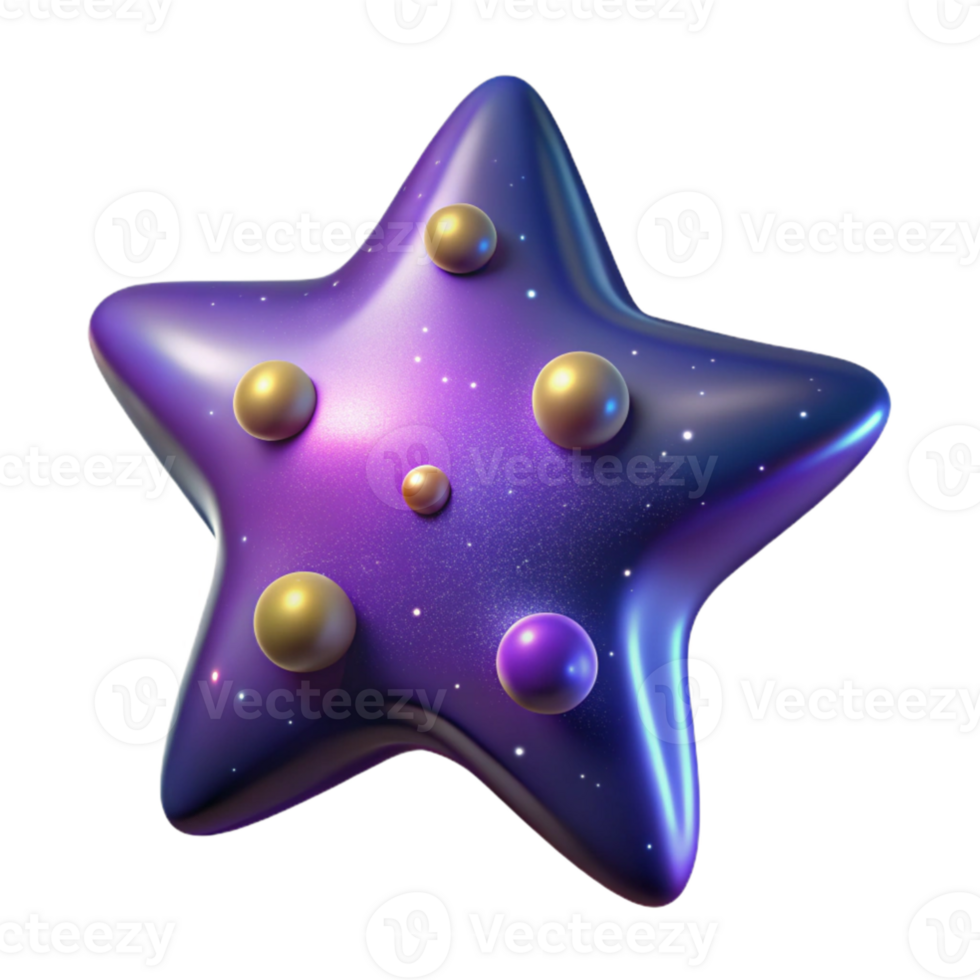 extraordinary creative Purple Star 3D Render high resolution png