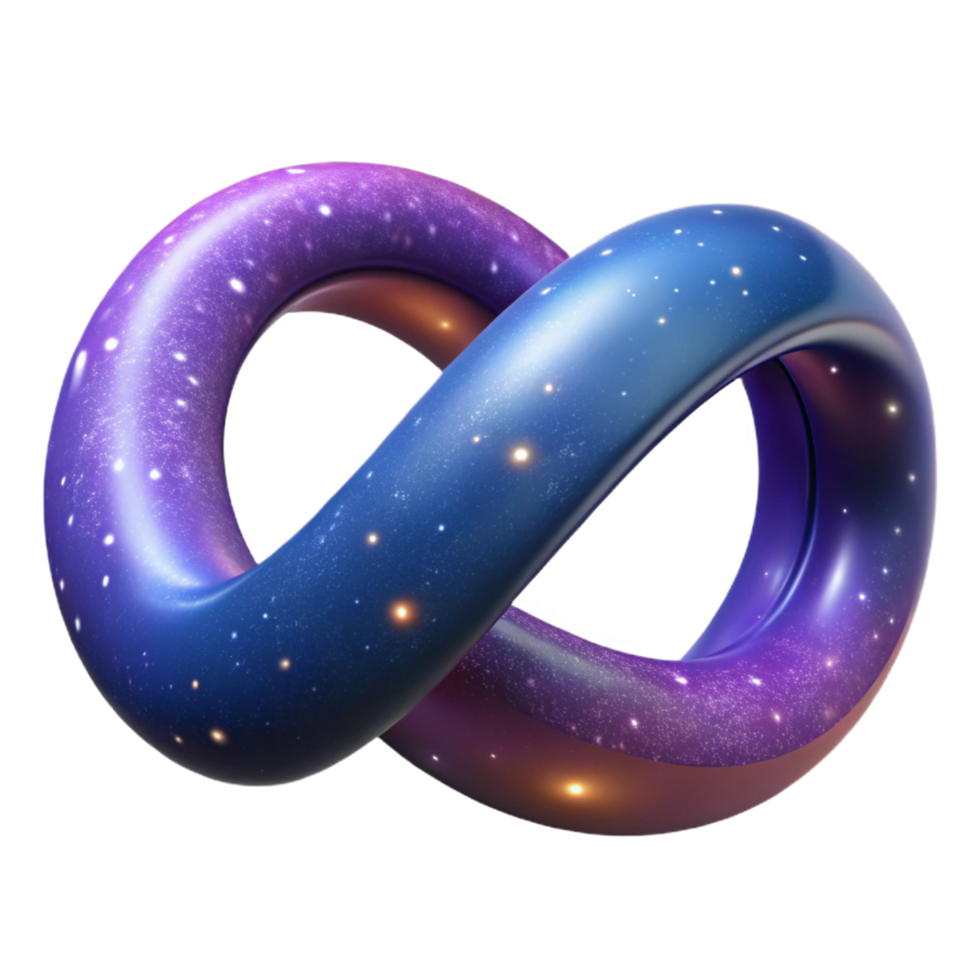 vibrant modern Cosmic Infinity A 3D Render of a Galaxy-Themed Endless Loop detailed png