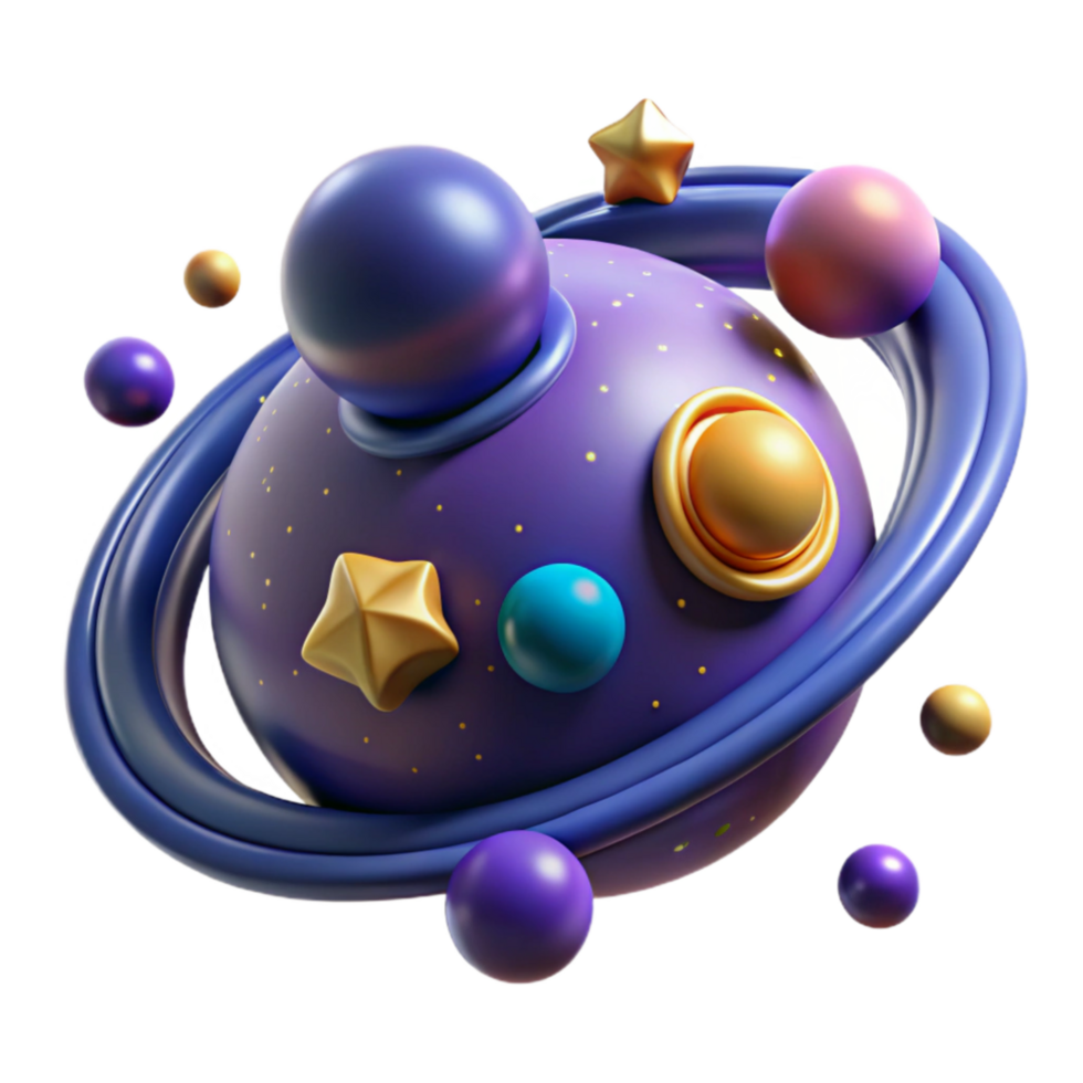 dramatic minimalist Celestial Orb 3D Render of Abstract Planet exclusive png