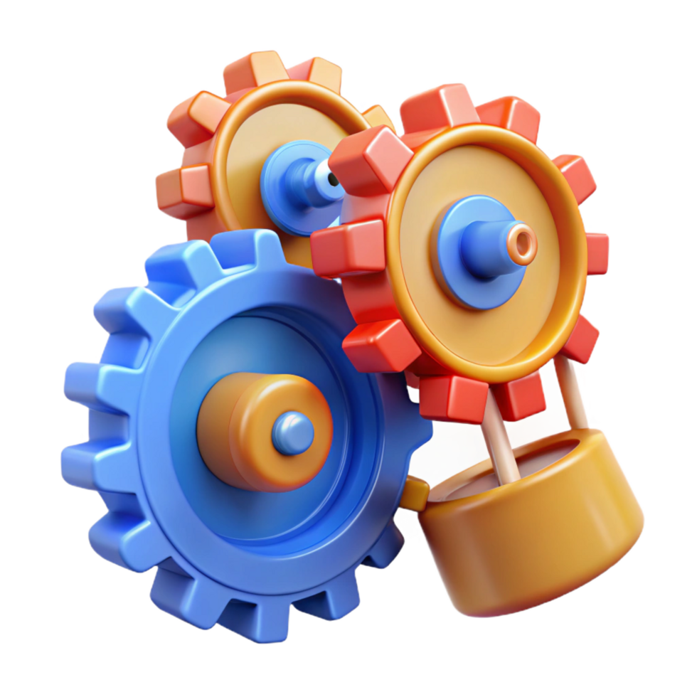 dramatic abstract Interlocking Gears Mechanism, Efficiency, and Design genuine png