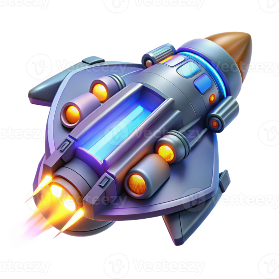 elegant abstract Futuristic Spaceship 3D Render authentic png