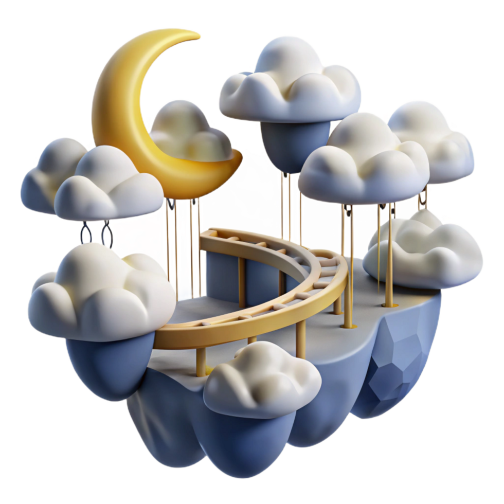 elegant classic Dreamy Cloudscape Rollercoaster detailed png