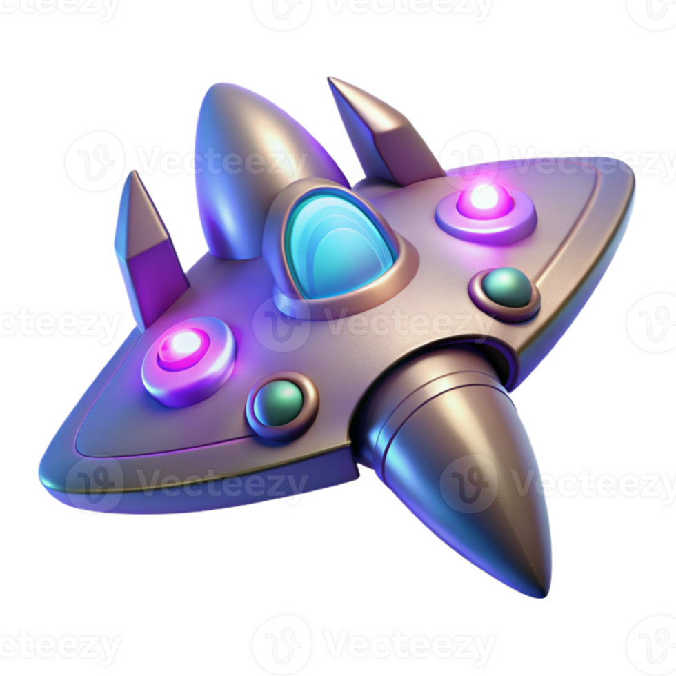 magnificent modern 3D Render Spaceship Illustration detailed png