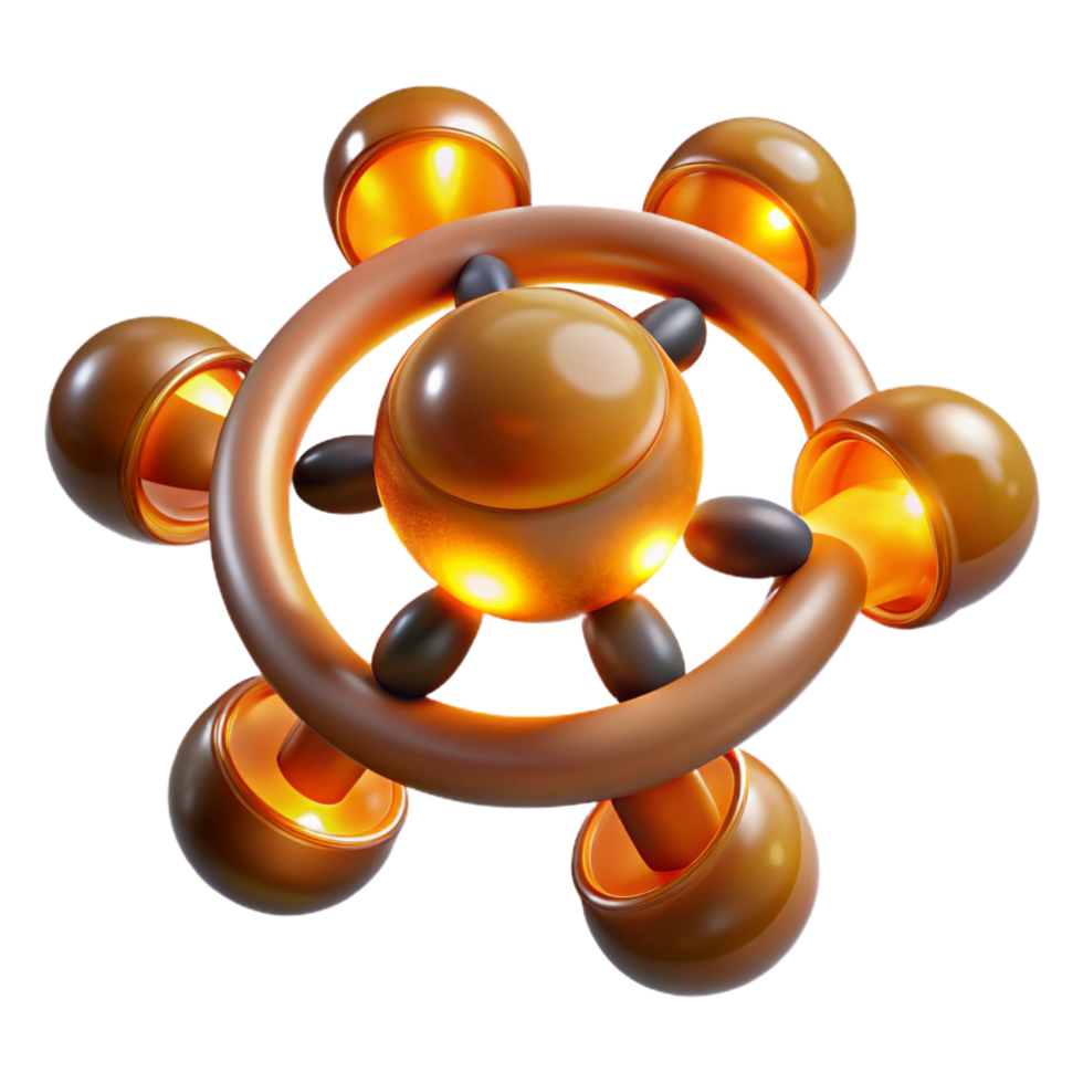 extraordinary vintage Abstract 3D Golden Sphere Network Illuminated Molecular Structure high resolution png