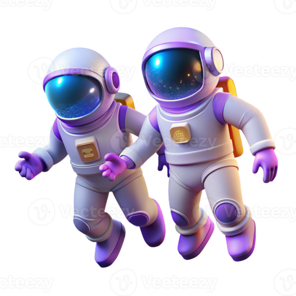 elegant rustic 3D Astronaut Illustration Space Explorers authentic png
