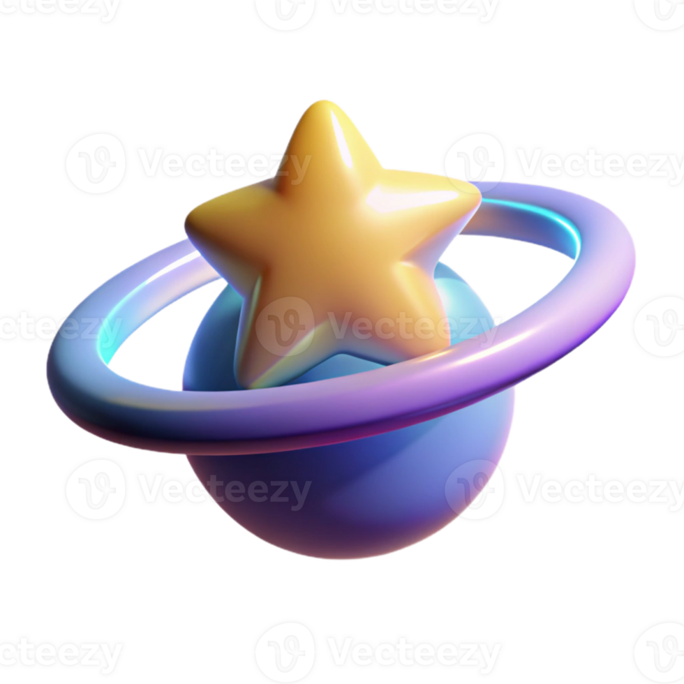 elegant modern 3D Render Star Planet Abstract Background high resolution png