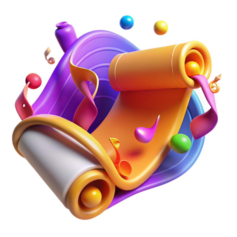 stunning minimalist Abstract Colorful 3D Render Music Swirls 4K png