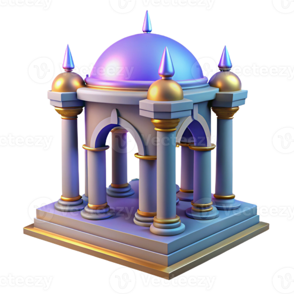 extraordinary rustic 3D Render Purple Dome Pavilion genuine png